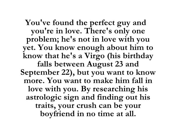 You tell a loves How to virgo man